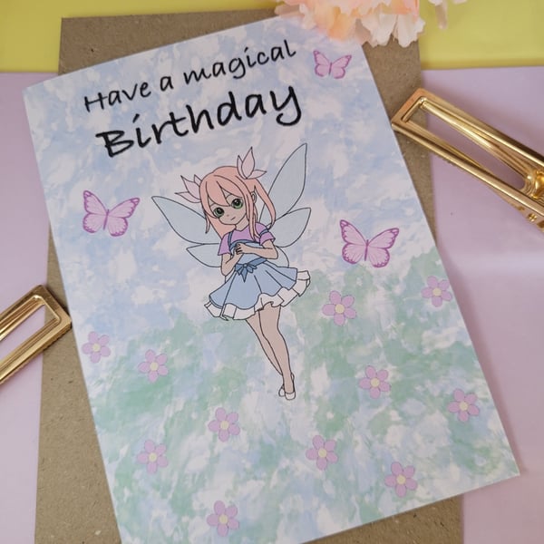 Fairy birthday card 