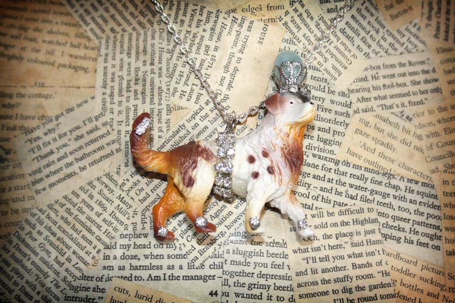 Border Collie Dog Statement Character Necklace