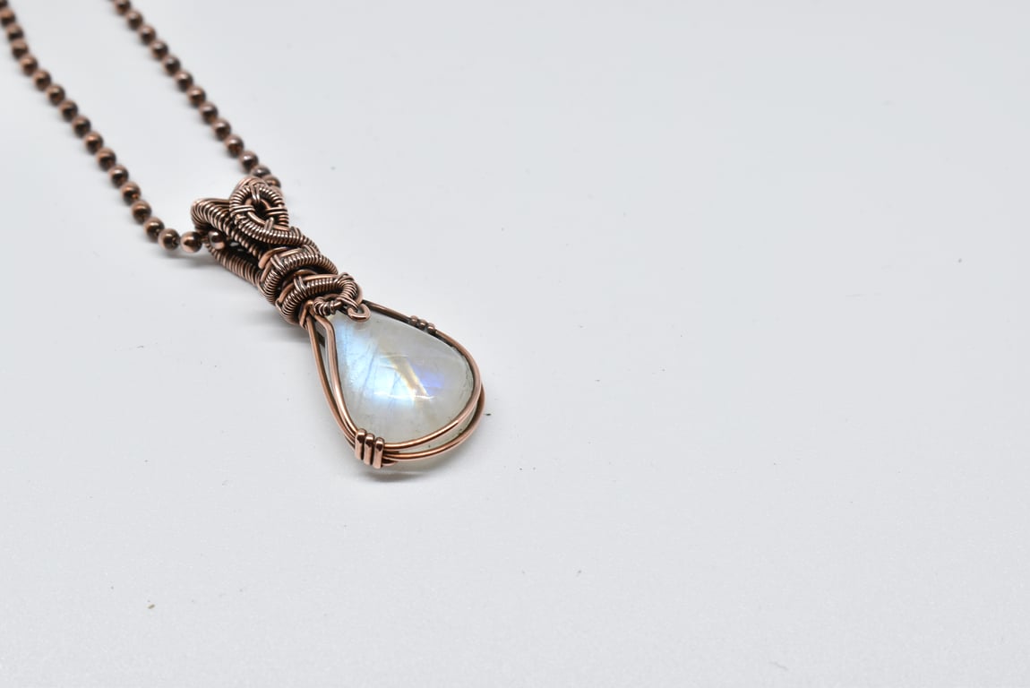Perfectly Imperfect Dainty Moonstone and Copper Pendant