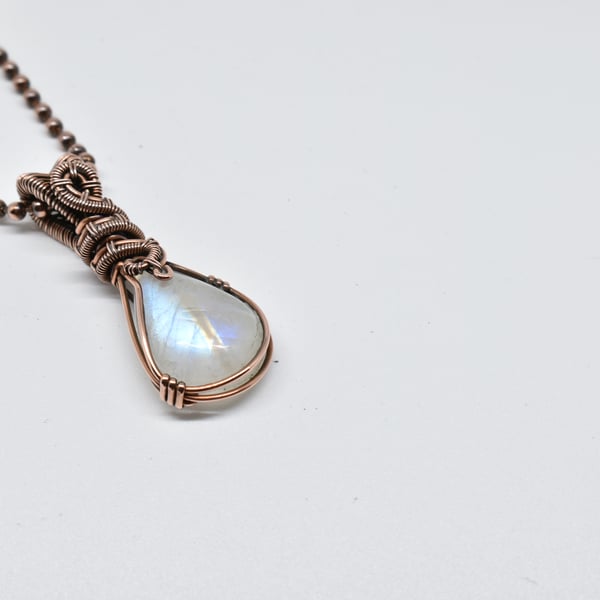 Perfectly Imperfect Dainty Moonstone and Copper Pendant
