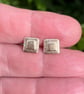 Small square 9ct gold stud earrings