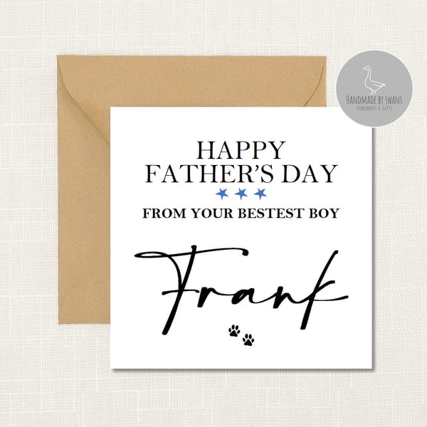 Happy Father's day from your bestest Boy greeting card