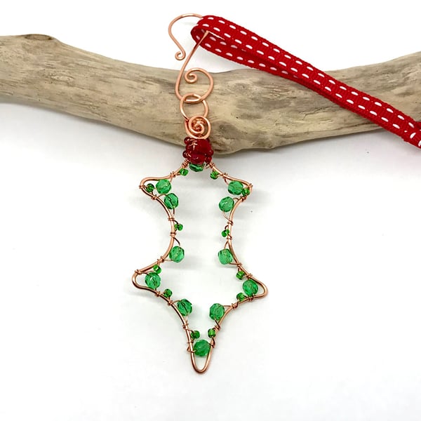 Christmas Holly Leaf and Berries Decoration