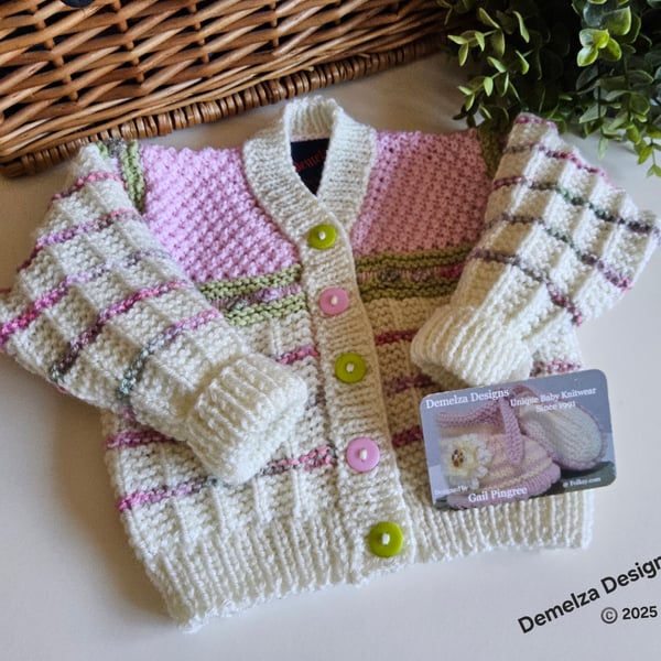 Baby Girl's Hand Knitted Cardigan  0-6 months size