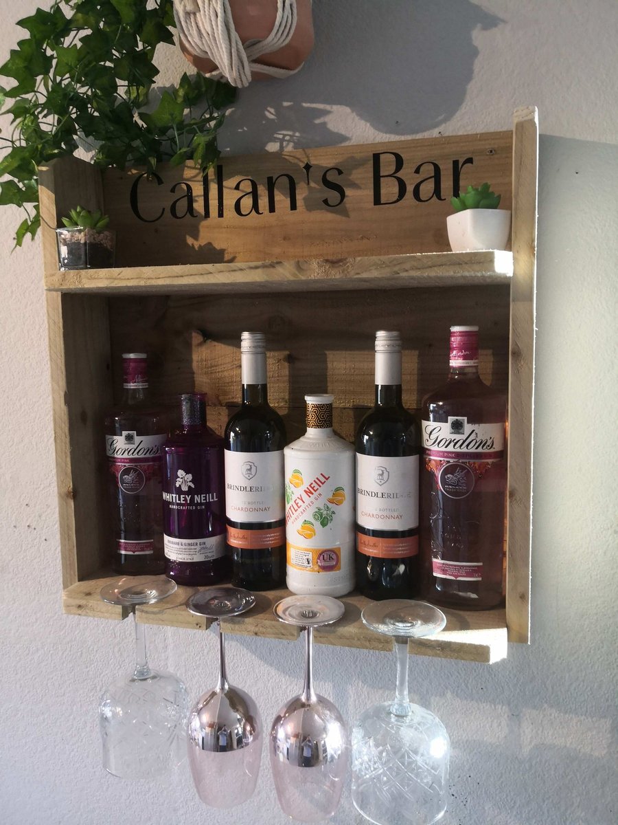 Personalised gin bar shelf best sale