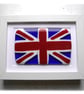 Union Jack Flag British Fused Glass Framed Picture - Image 1