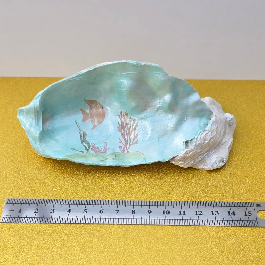 Hand Decorated Oyster Shell 