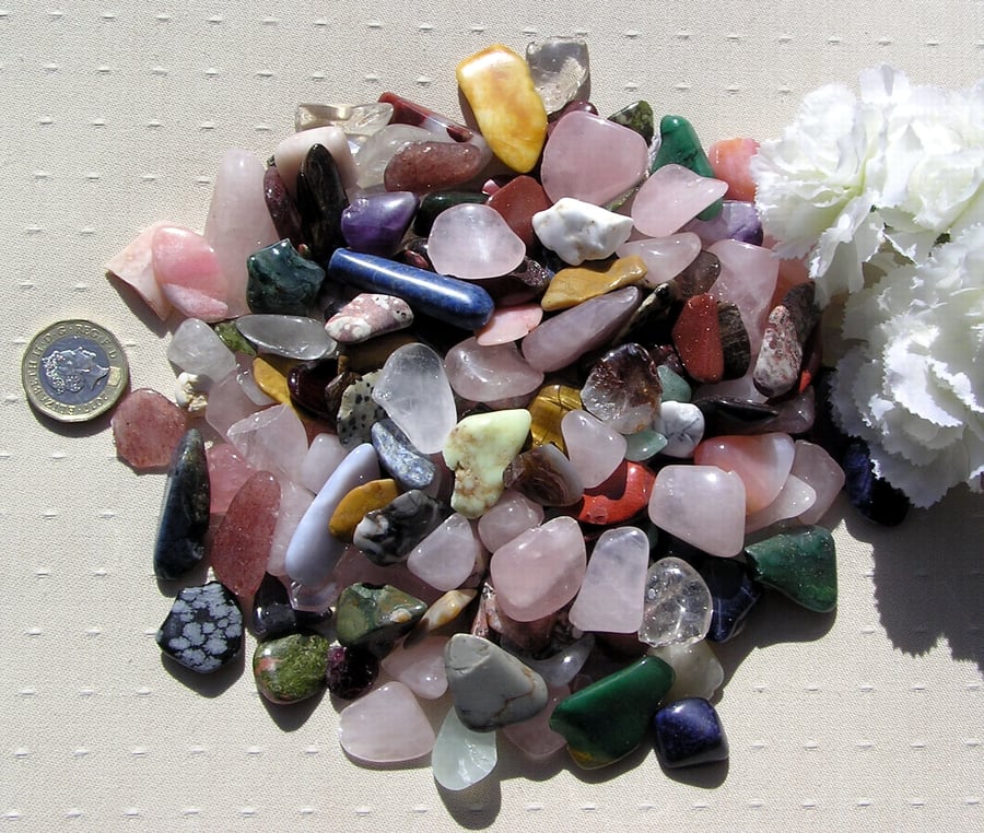 500gr Bag of Chipped & Broken Crystal Tumblestones - Crafting, Jewellery, Mosaic