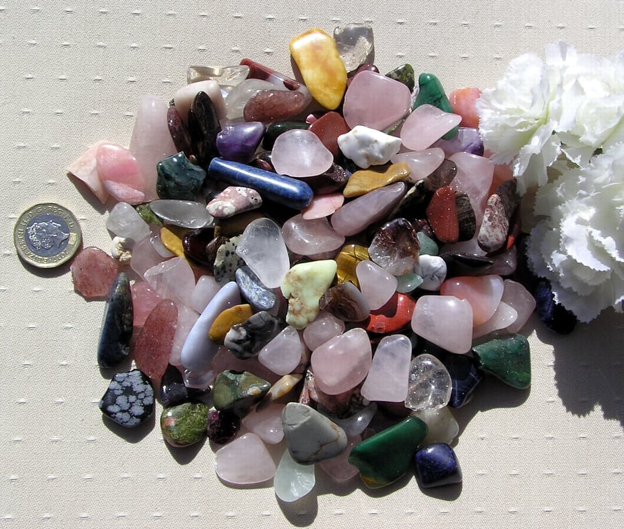 500gr Bag of Chipped & Broken Crystal Tumblestones - Crafting, Jewellery, Mosaic