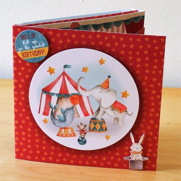 Birthday 3D scene card, Circus Fun