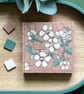 Original Floral Art - Blossom Mosaic Wall Plaque in Dusky Pink