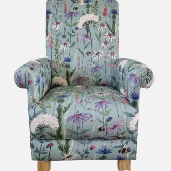 Voyage Hermione Verde Armchair Floral Adult Chair Green Bees Pink Bedroom 