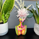 Pop art Face vase - Body vase - Ornament - sculpture - flower vase - gift idea