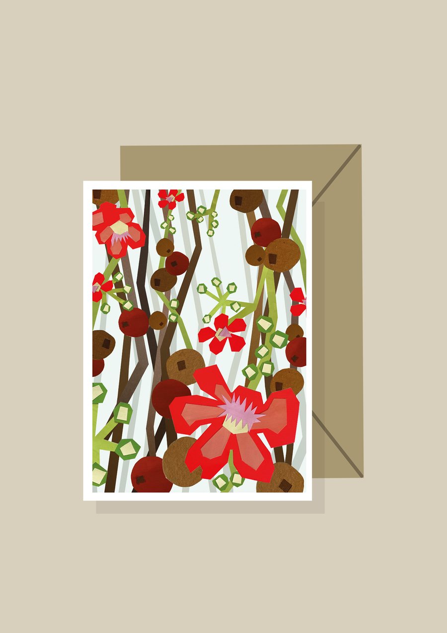 Endangered Species Greeting Card (Cannonball Tree)