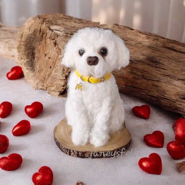 Needle felted dog