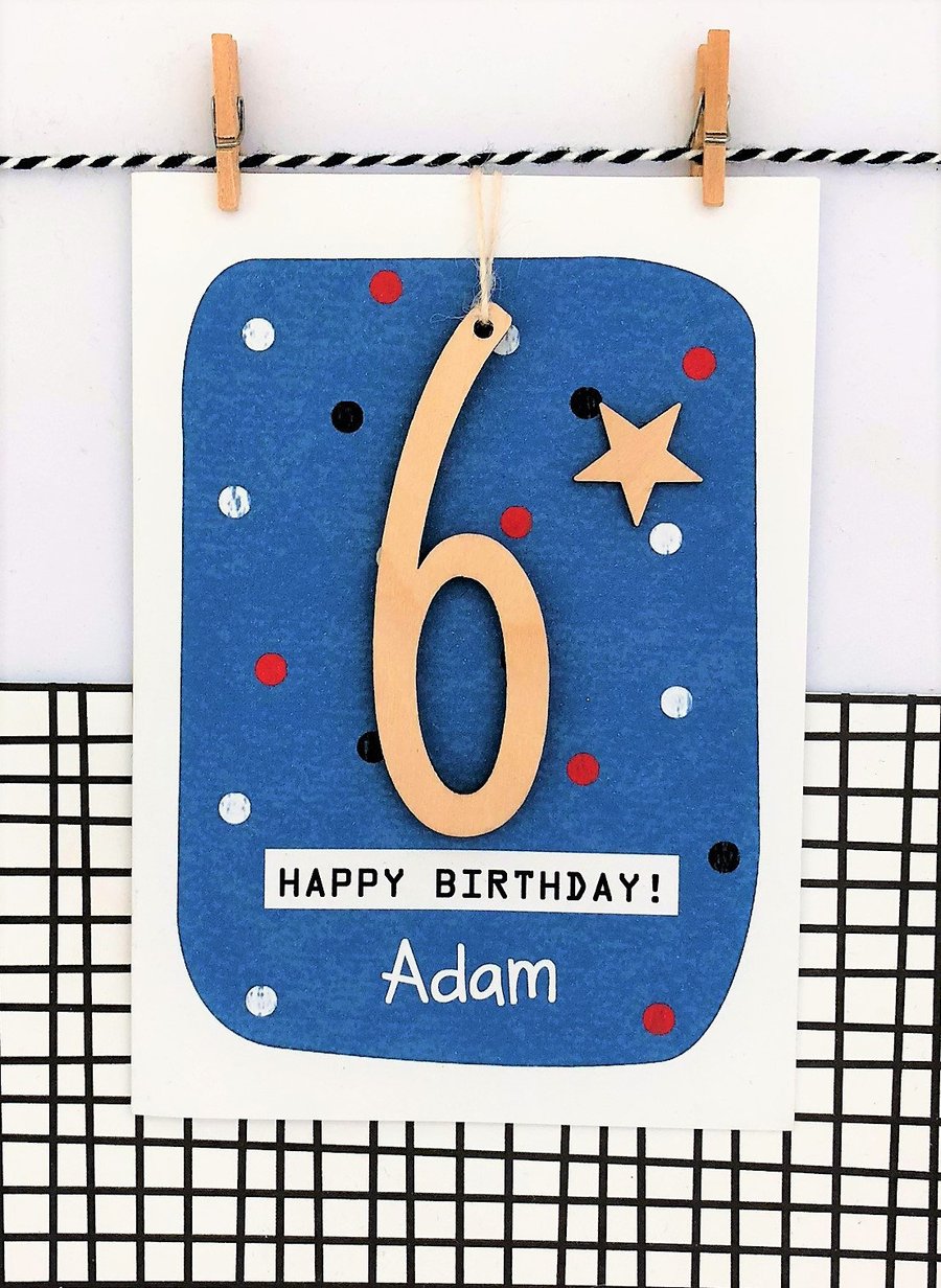 Personalised Birthday Card - Keepsake Card, Age 5, 6, 7, 8 ,9 Custom Card, Kids 