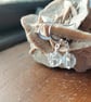Sterling Silver Quartz Carved Rose Earrings - Image 1