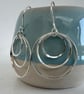 Circles sterling silver earrings - beautifully shiny - perfect for day or night - Image 4
