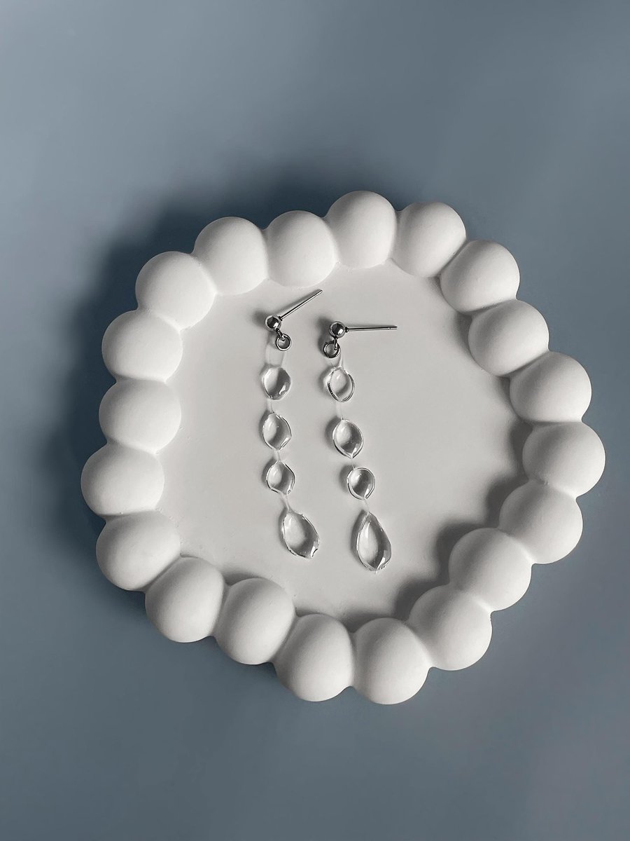 Handmade raindrop earrings, minimalist jewellery, water inspired earrings