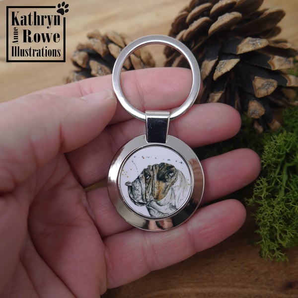 Bulldog, Bulldog Art, Bulldog Keyring, British Bulldog Lover, Letterbox Gift,