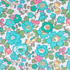 Liberty Fabric Scrap 10" Square : BETSY Green White Floral
