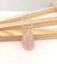 Rose Quartz Necklace - Wire Wrapped Rose Quartz - Rose-Pink Necklace   - Image 1