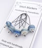 Lampwork Stitch Markers - Blue Strata - Image 3