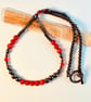 Hematite & Red Bamboo Coral necklace with Swarovski Crystals - Handmade In Devon - Image 7