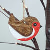 Robin clay hanging decoration, robin memorial gift