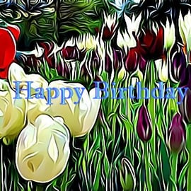 A5 Tulip Birthday Card 