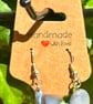 Handmade Silver-Plated Fish Hook Earrings with Single Stone-Look Bead Dangle