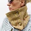 Women's Tweed Neckwarmer Scarf - Mustard Yellow