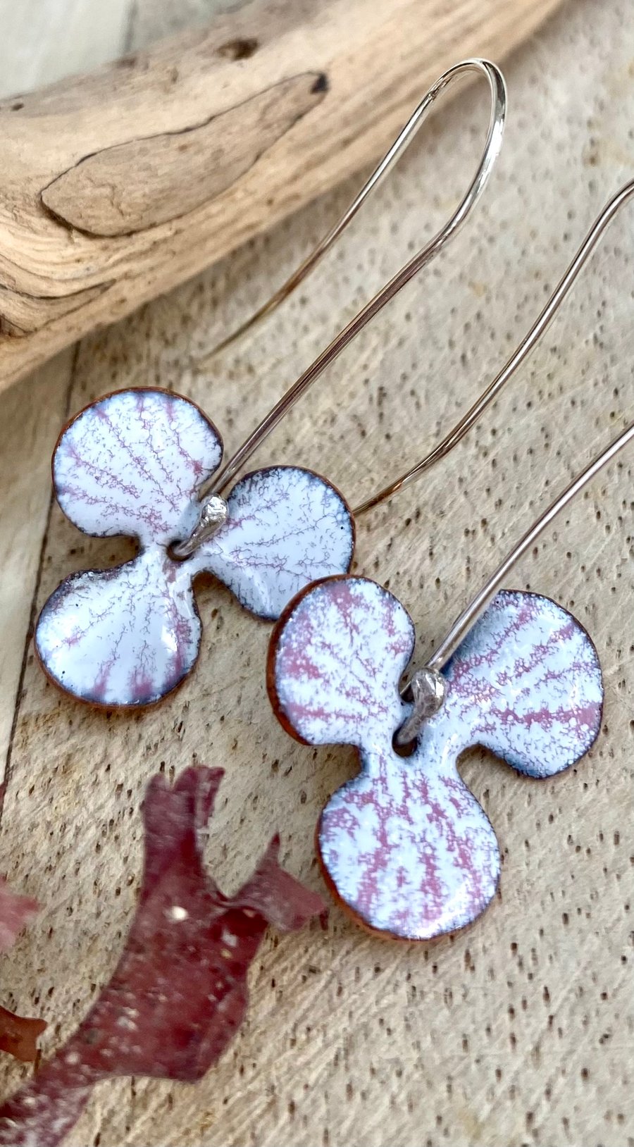 Enamel orchid earrings
