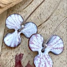 Enamel orchid earrings
