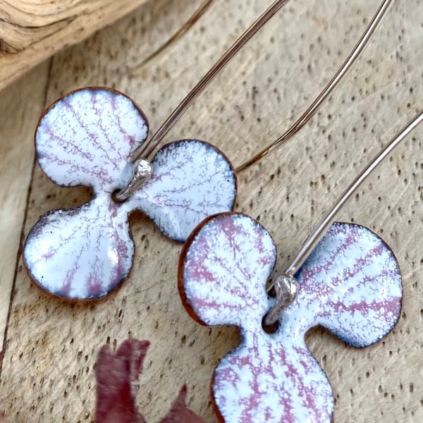 Enamel orchid earrings