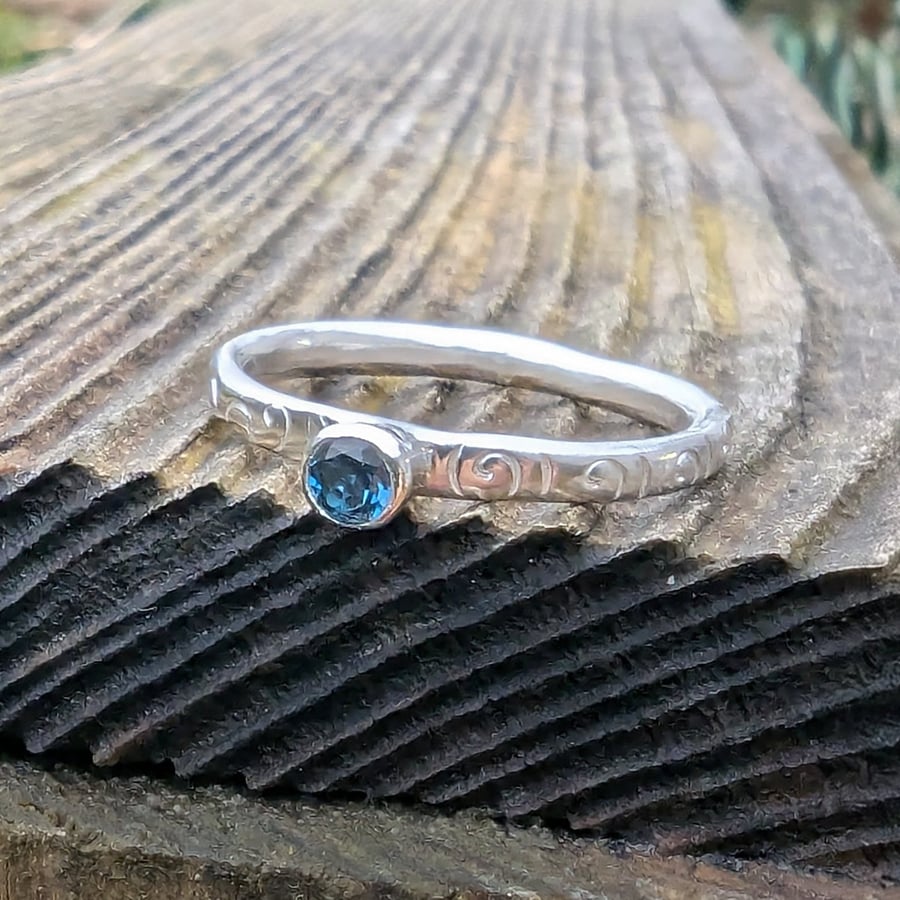 Sterling Silver Topaz Rings: Handmade using Traditional Silversmith Tools