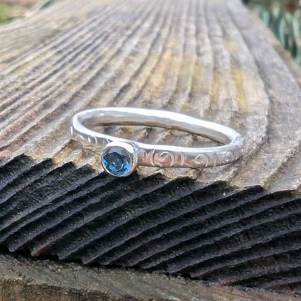 Sterling Silver Topaz Rings: Handmade using Traditional Silversmith Tools
