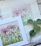 Alliums & Seed Heads hand embroidery Linen Panel Only