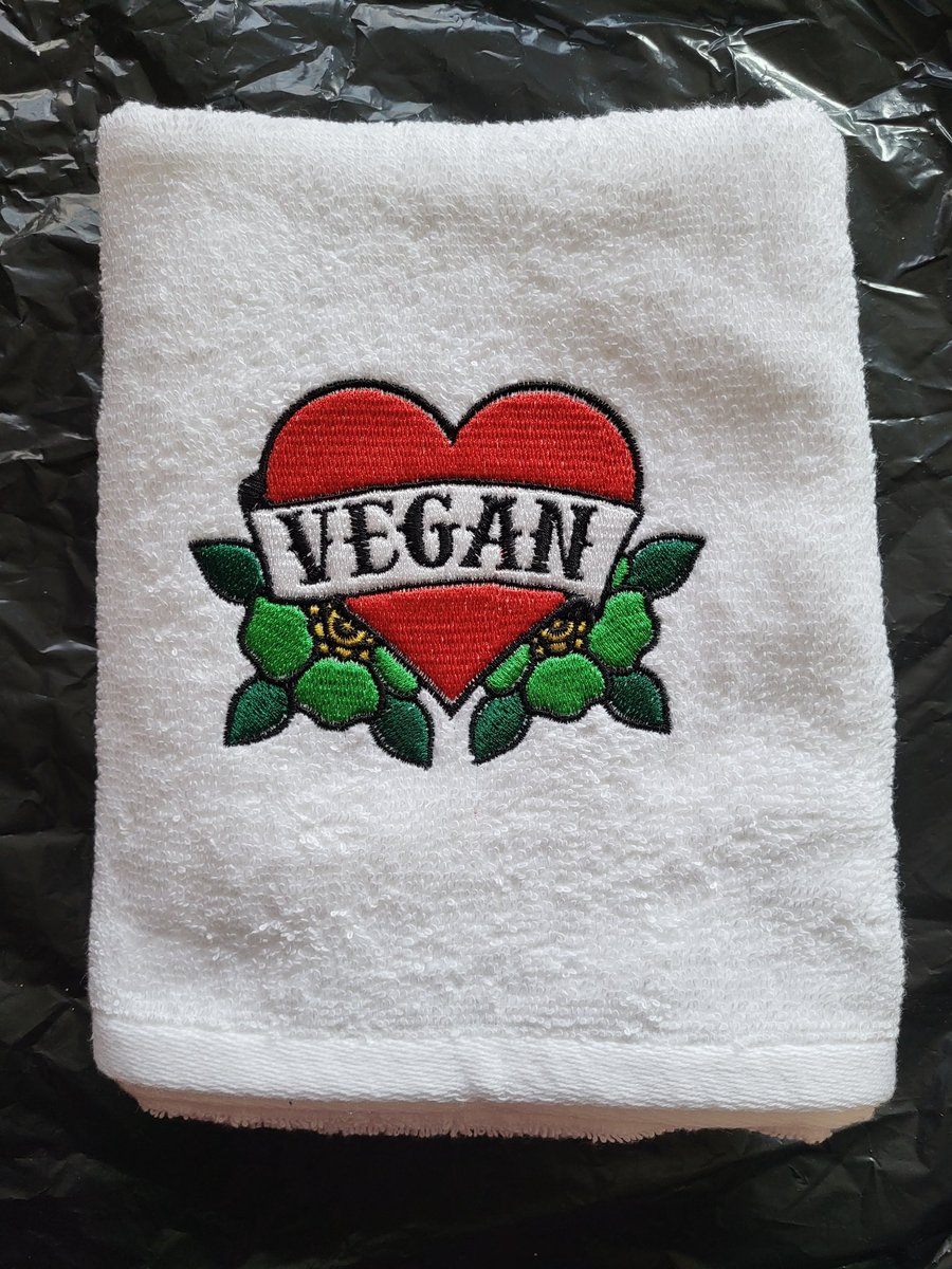 Embroidered Vegan Hand Towel