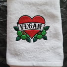 Embroidered Vegan Hand Towel
