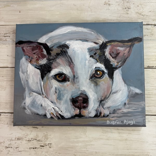 Dog, Terrier, Canine, animal, portrait, pet Original Art