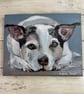 Original terrier dog art - acrylic canine pet Portrait on canvas - dog resting  - Image 1