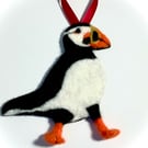 Needlefelted Puffin Hanging Wall Decoration