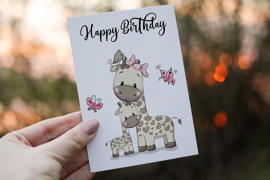 Giraffe Birthday Card, Card for Birthday, Birthday Card, Friend Birthday Card