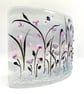 Glass Floral Meadow Panel in Grey, Purple, Pink & Black - Image 3