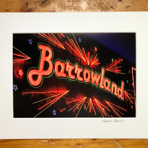 ‘Barrowland’, Glasgow,  signed mounted print FREE DELIVERY
