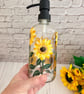 Soap or Lotion Bottle Hand Painted with Sunflowers  - Image 8