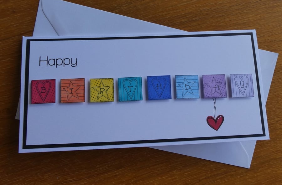 Bright Rainbow Birthday Card