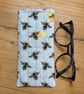 Bee Print Quilted Fabric Glasses Case
