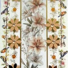 Apricot Lily Flowers Hand Crafted Decoupage Greeting Card - Blank 3254